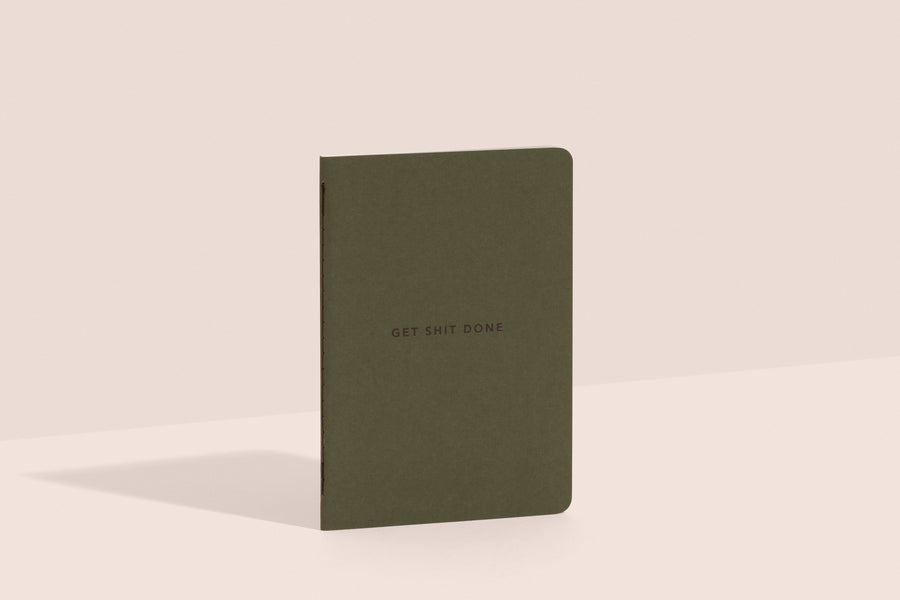Get Shit Done A6 Notebook Khaki by MiGoals